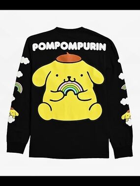 Pompompurin Black Long Sleeve Tee